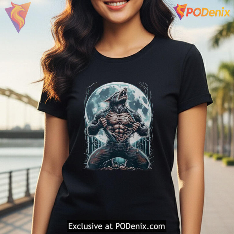 Horror Meme Graphic Tee Inspired By Werewolf Ripping Shirt Meme - 1