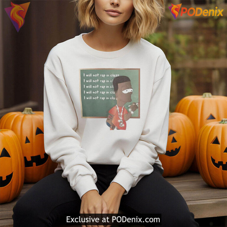 I Will Not Rap In Class Tee Hip Hop Parody Classroom Humor Design - 3