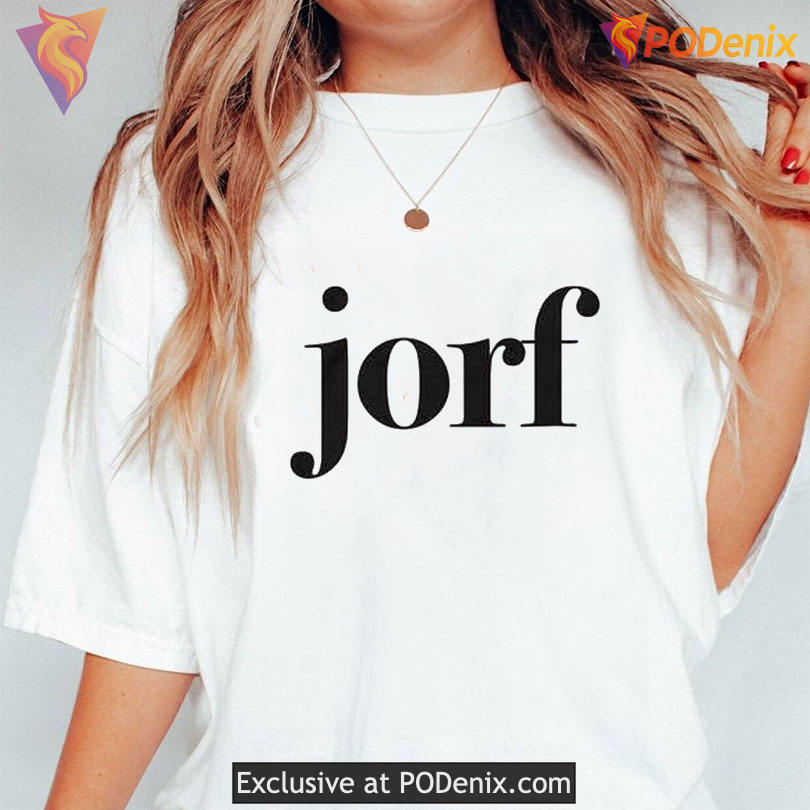 Jorf Ironic Text Graphic Tee Minimal Streetwear Meme Word Design