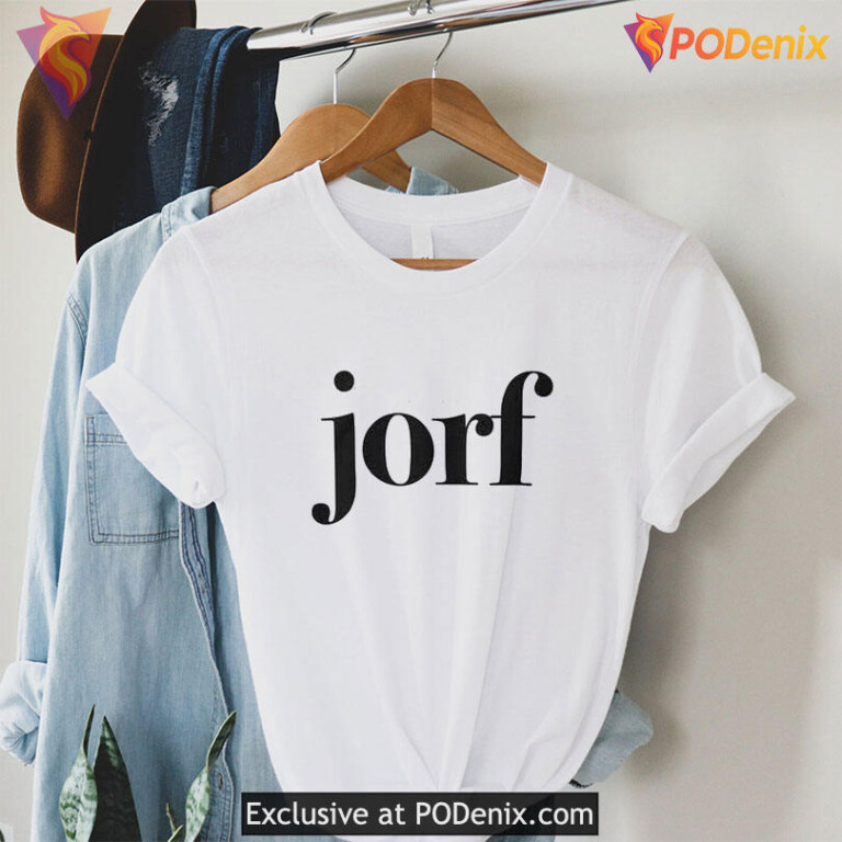 Jorf Ironic Text Graphic Tee Minimal Streetwear Meme Word Design - 1