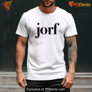 Jorf Ironic Text Graphic Tee Minimal Streetwear Meme Word Design - 2