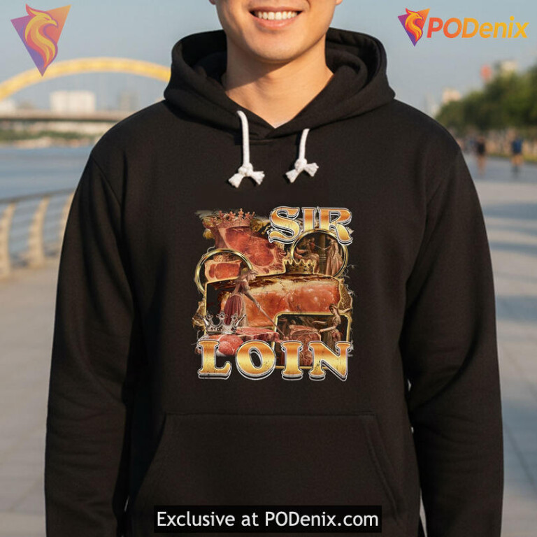 Medieval Meat Pun Parody Graphic Tee With Royal Satire Sir Loin Tee Design - 2