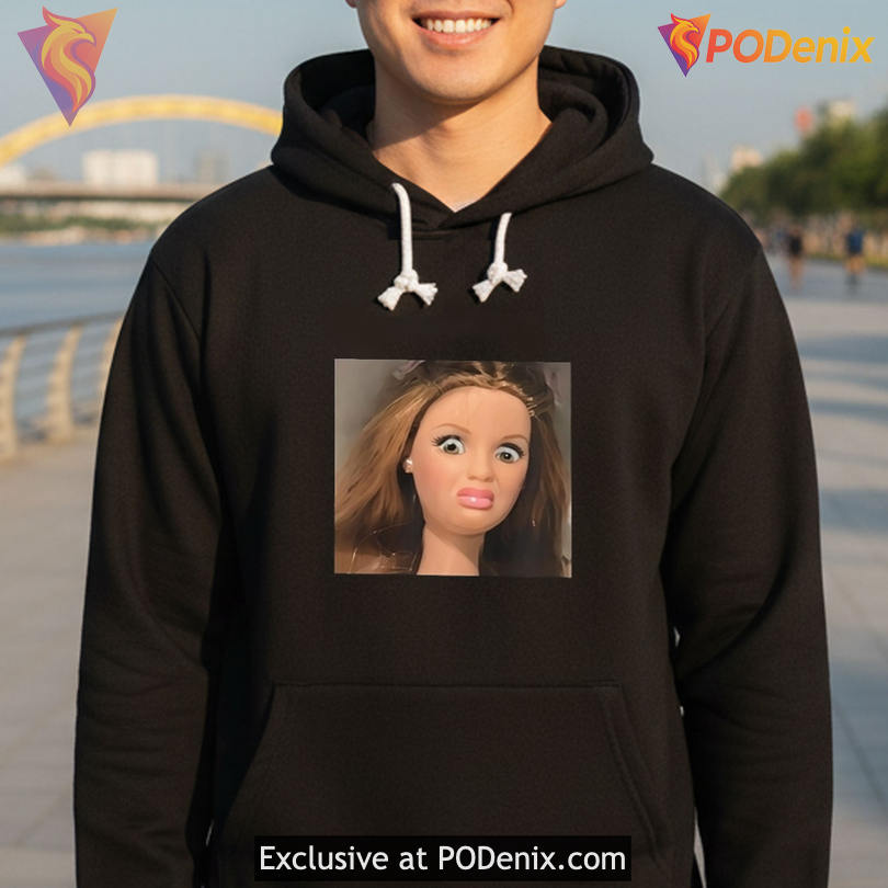 Meme Reaction Graphic Shirt Highlighting Barbie Disgusted Face Viral Look