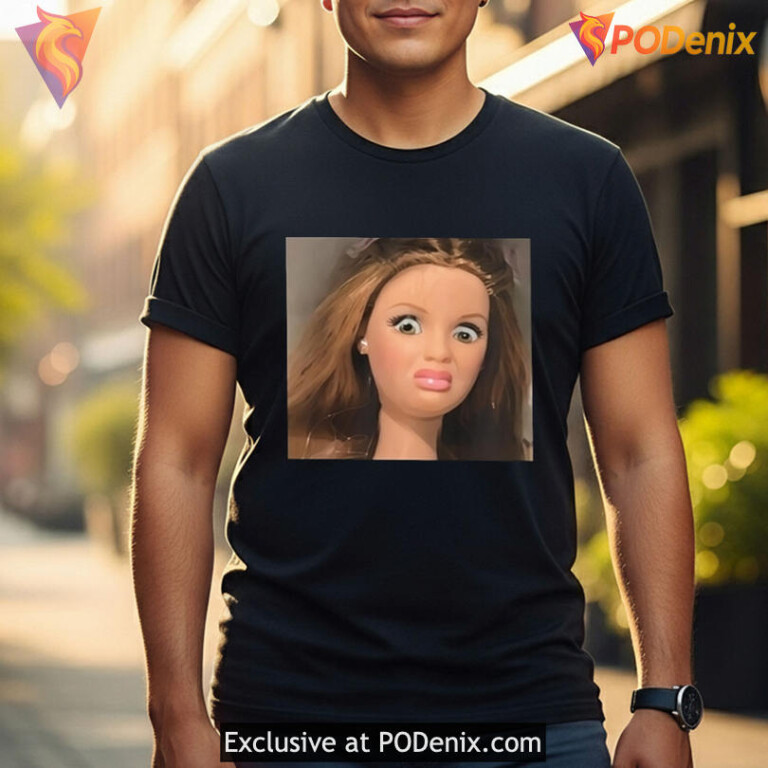 Meme Reaction Graphic Shirt Highlighting Barbie Disgusted Face Viral Look - 1