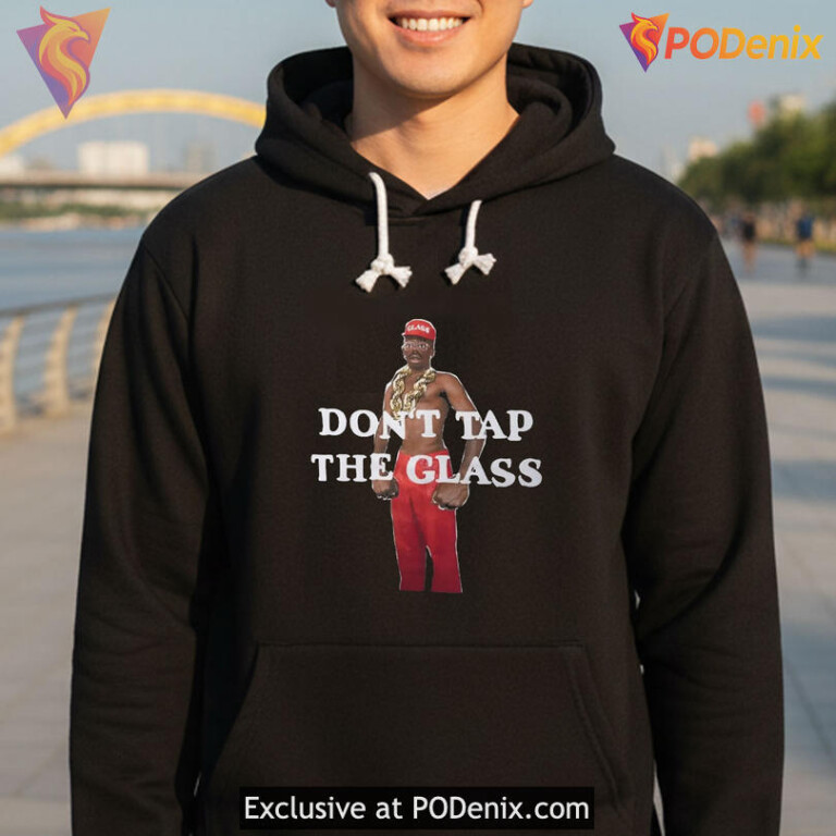 Minimalist Warning Slogan Tee With Modern Satire Dont Tap The Glass Shirt Concept - 1