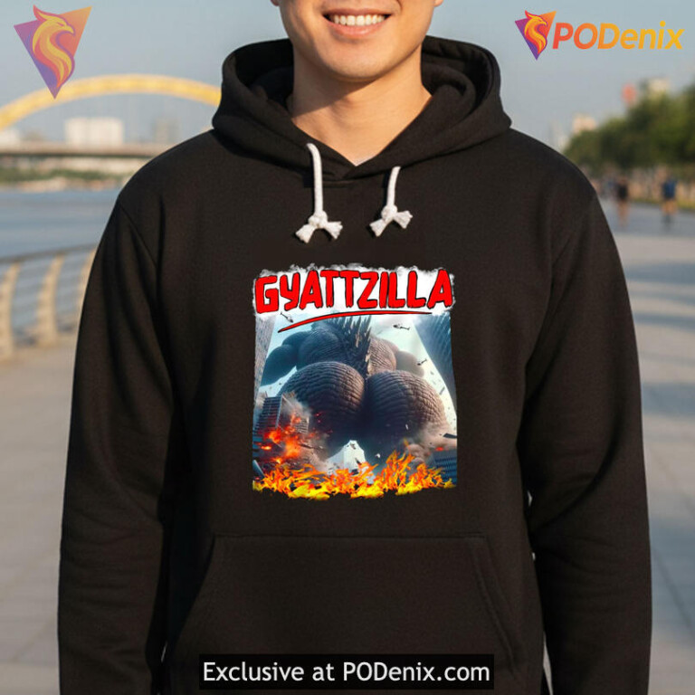 Monster Parody Meme Tee With Slang Culture Punch Gyattzilla Graphic Street Style - 2