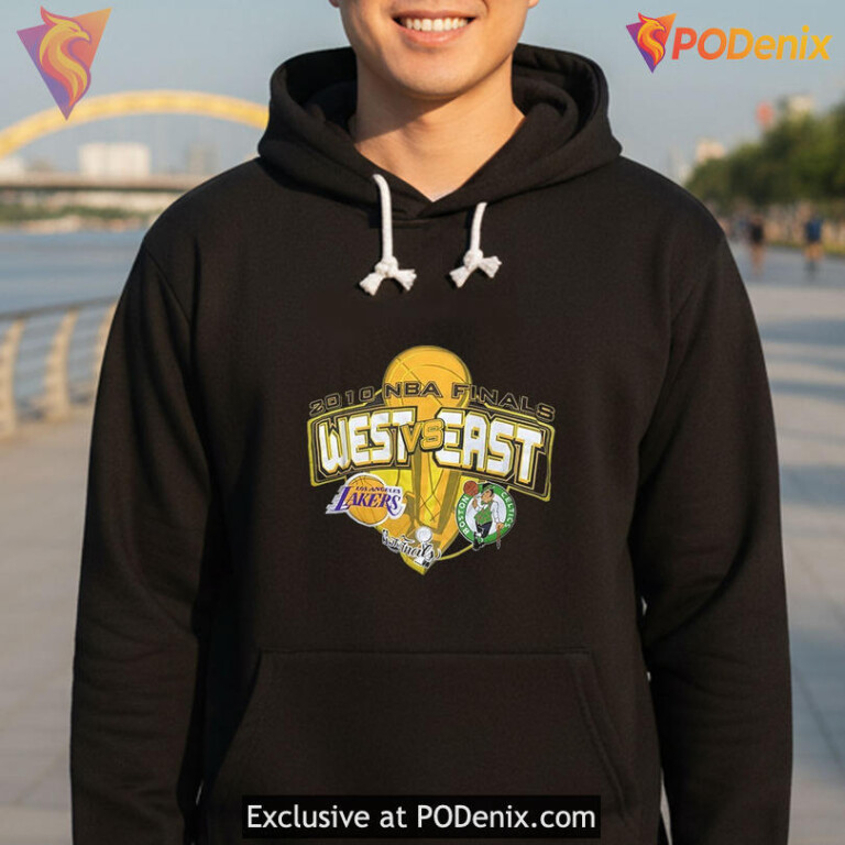 NBA Finals Throwback Tee Showcasing West East Celtic Lakers Shirt - 2