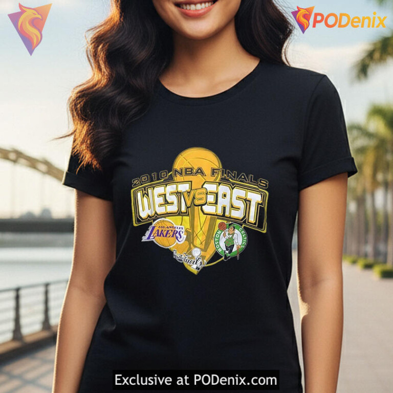 NBA Finals Throwback Tee Showcasing West East Celtic Lakers Shirt - 3