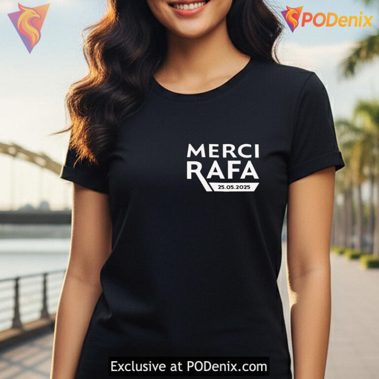 Tennis Legend Tribute Graphic Tee Celebrating Greatness Merci Rafa Shirt Classic Fan Gift - 1