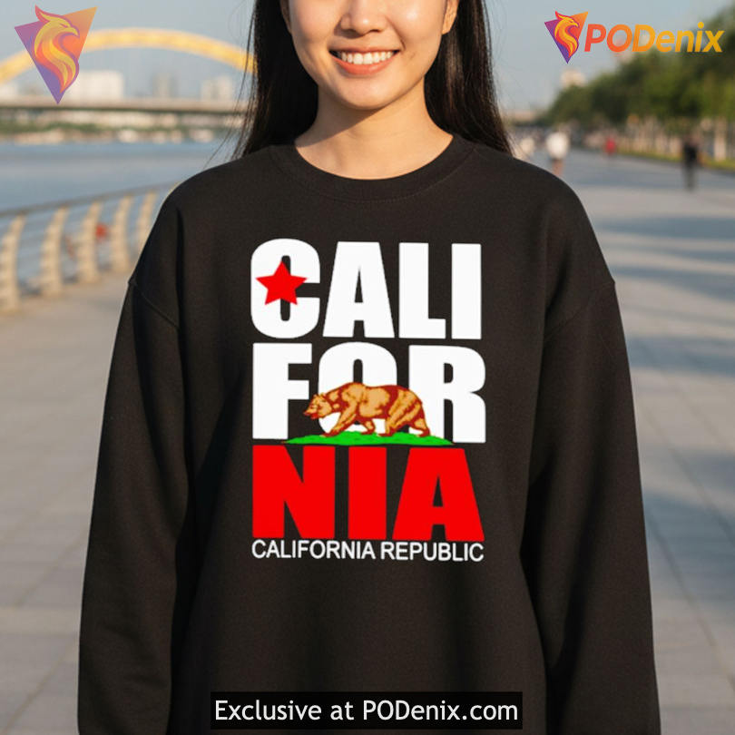 West Coast Political Parody Graphic Tee With Ironic Tone Cali For Nia Republic Style