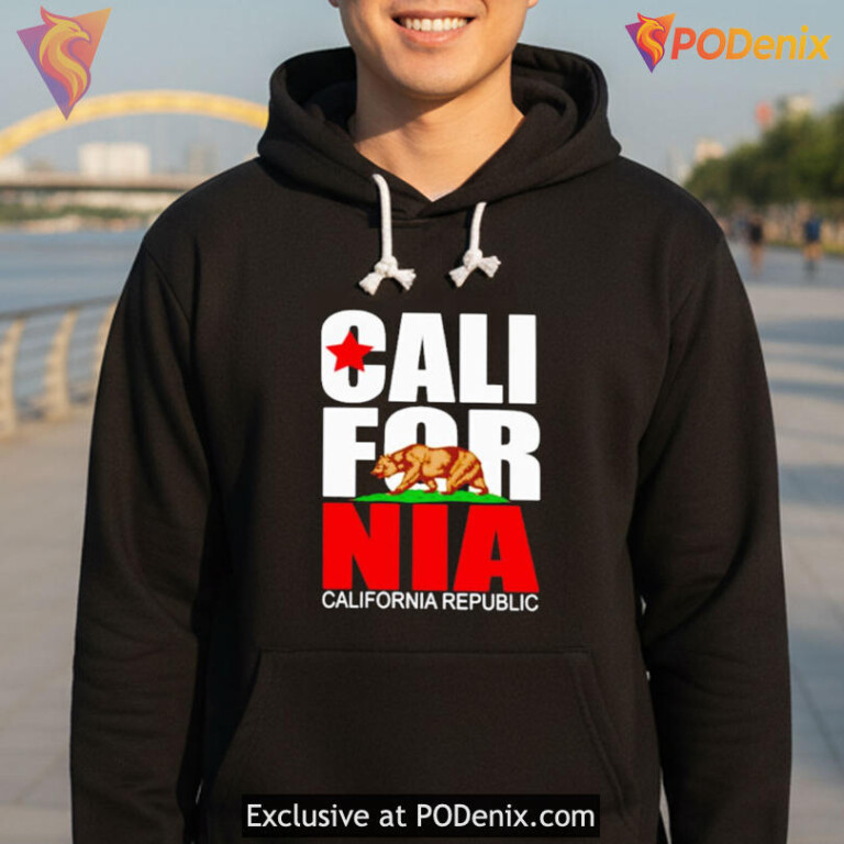 West Coast Political Parody Graphic Tee With Ironic Tone Cali For Nia Republic Style - 1