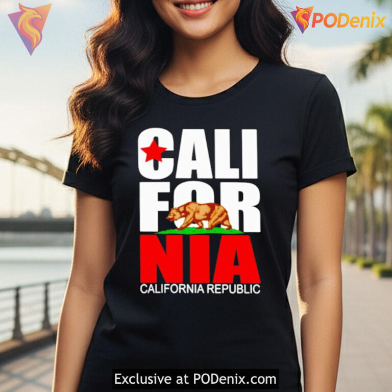 West Coast Political Parody Graphic Tee With Ironic Tone Cali For Nia Republic Style - 2