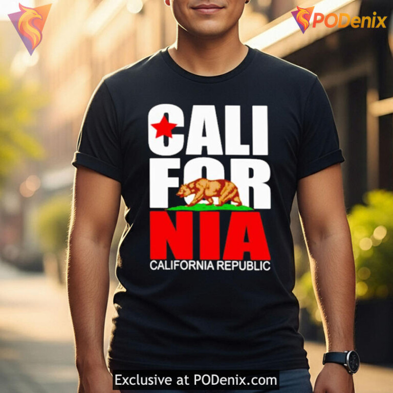 West Coast Political Parody Graphic Tee With Ironic Tone Cali For Nia Republic Style - 3