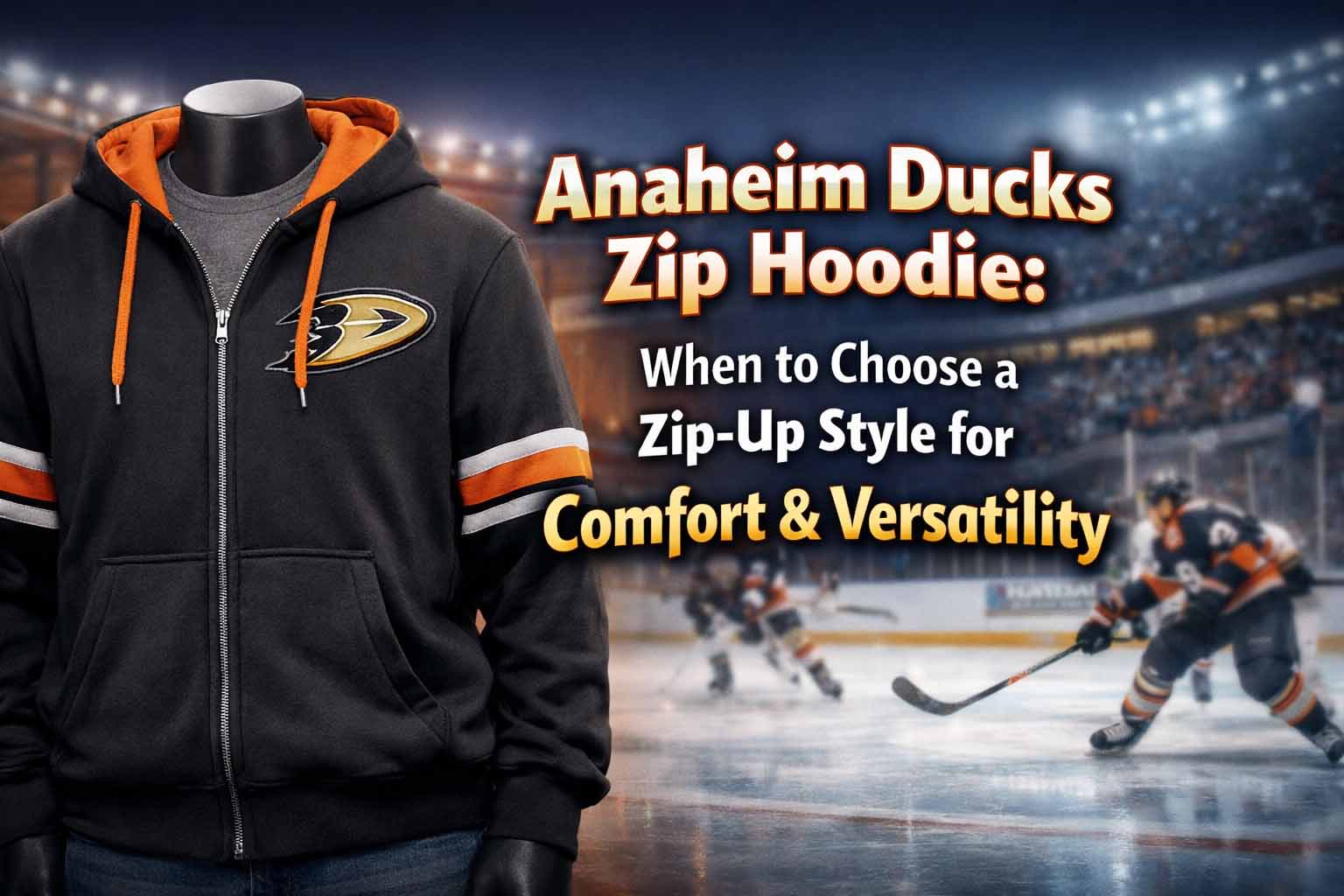 Anaheim Ducks Zip Hoodie- When to Choose a Zip-Up Style for Comfort & Versatility