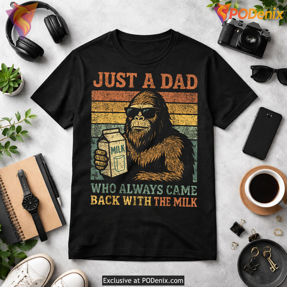 Bigfoot Papa Just A Dad Who Came Back Funny Fathers Day Shirt Gift