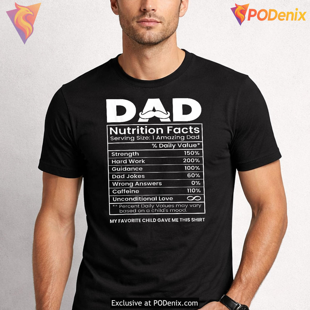 Dad Nutrition Facts Funny Fathers Day Shirts Grandpa Gift