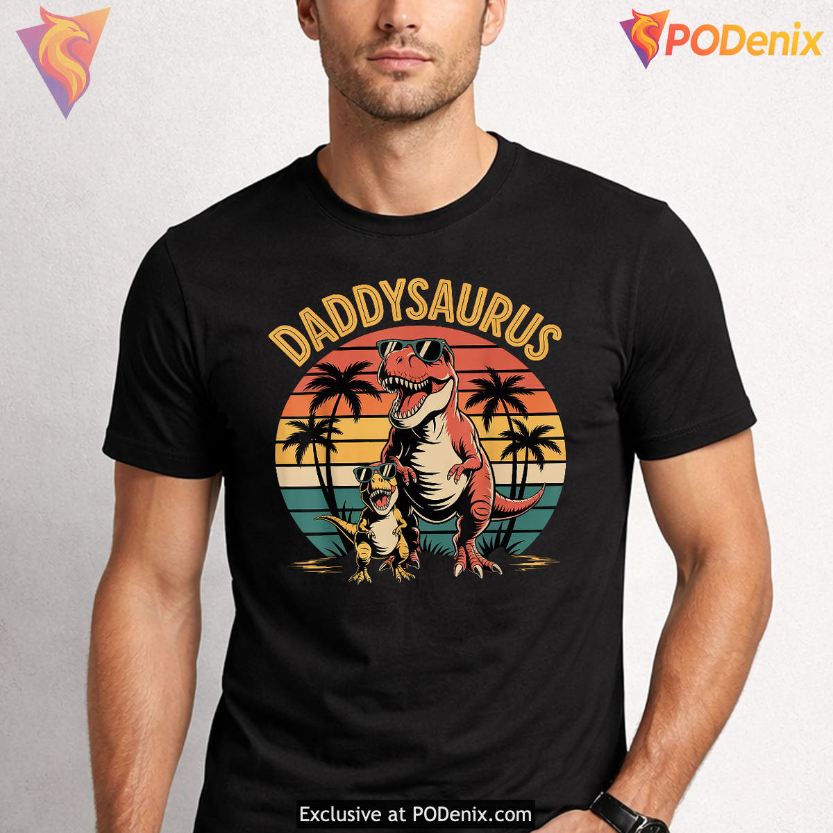 Daddysaurus Dinosaur Funny Fathers Day Shirt Gift