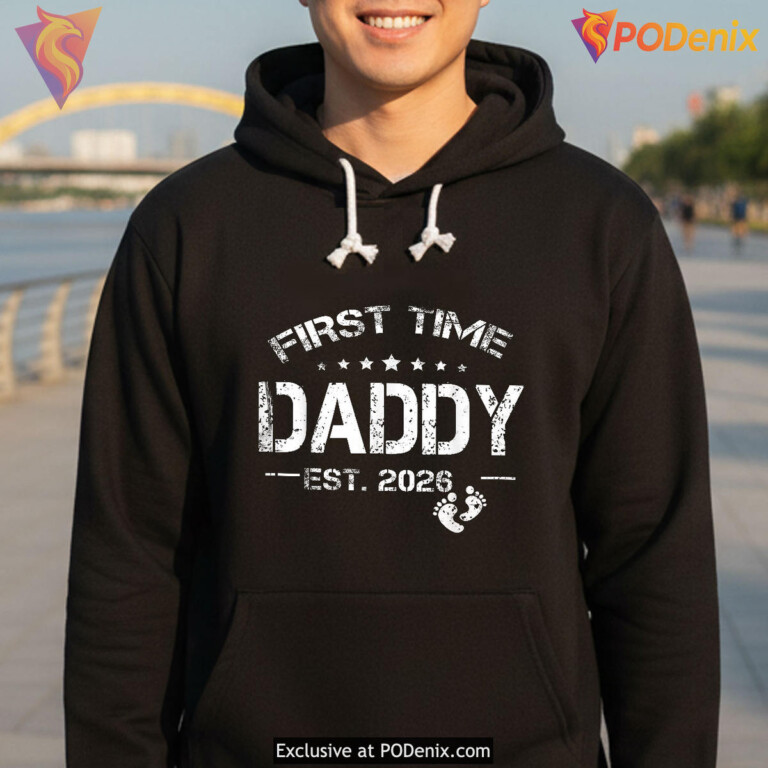 First Time Daddy Est 2026 Tee First Fathers Day Shirt New Dad Gift - 2