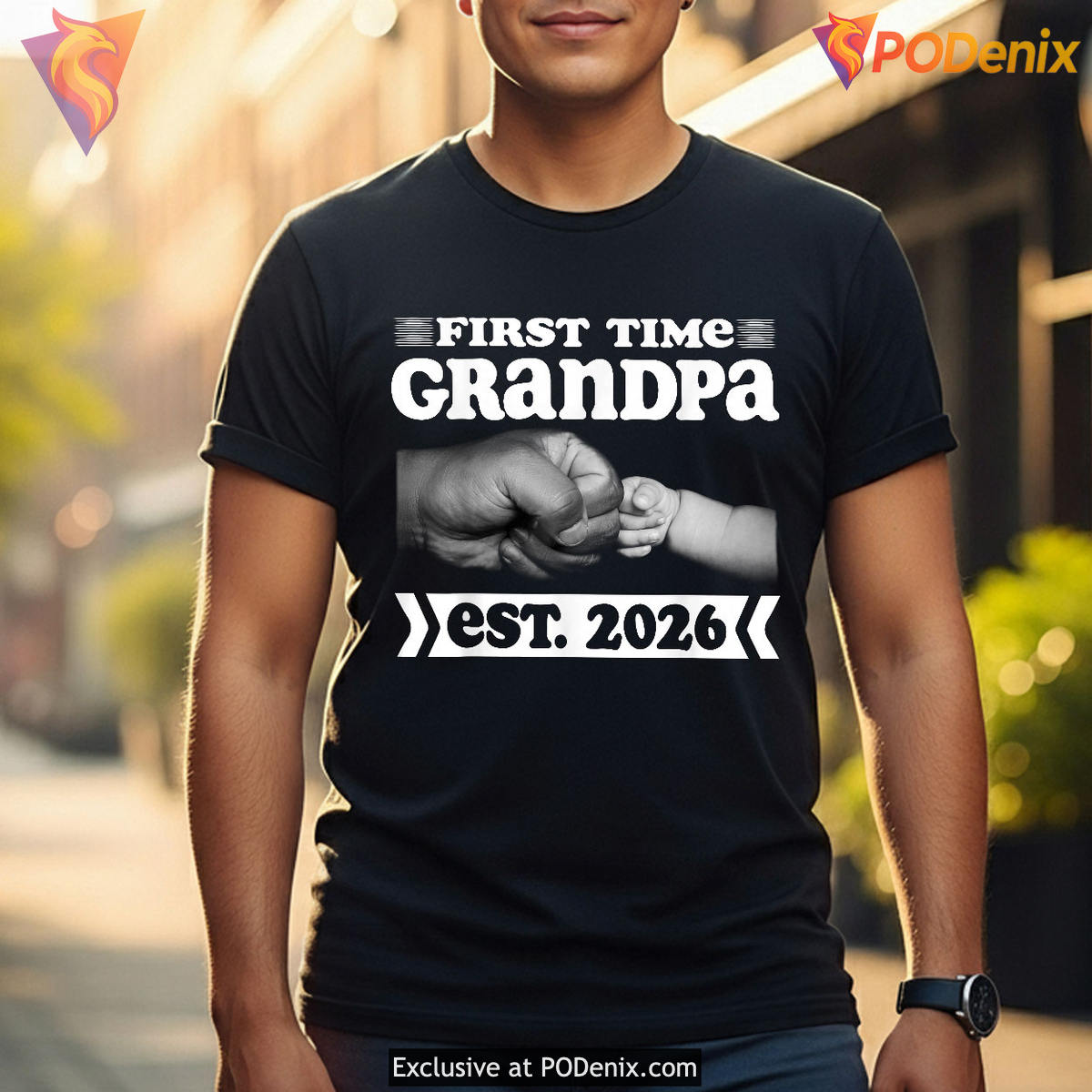 First Time Grandpa Est 2026 First Fathers Day Shirt Gift