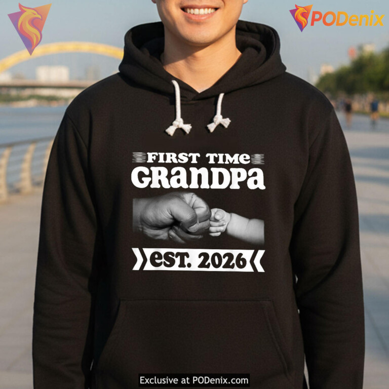 First Time Grandpa Est 2026 First Fathers Day Shirt Gift - 2