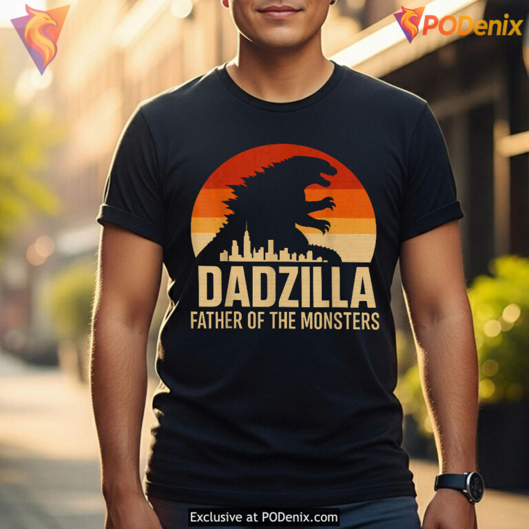Vintage Dadzilla Monster Dad Funny Fathers Day Shirts Gift - 2