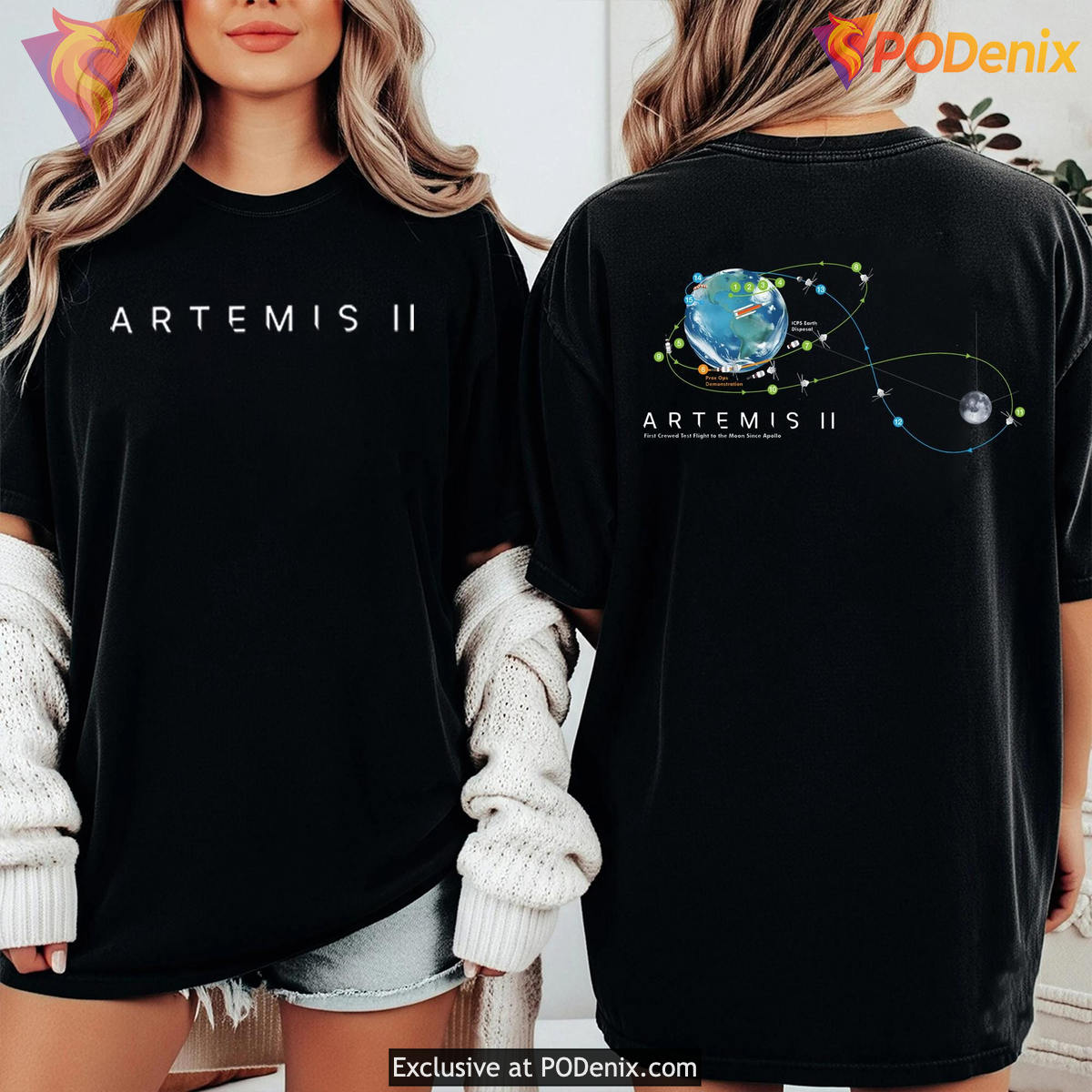 Artemis II Moon Mission Map Shirt First Crewed Lunar Orbit Gift