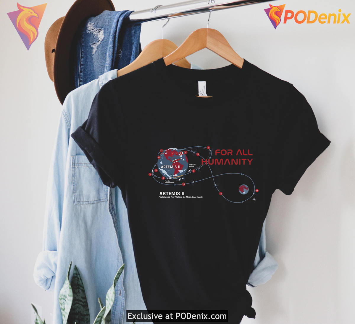 Artemis II Moon Orbit Mission Shirt For All Humanity Astronomy Gift