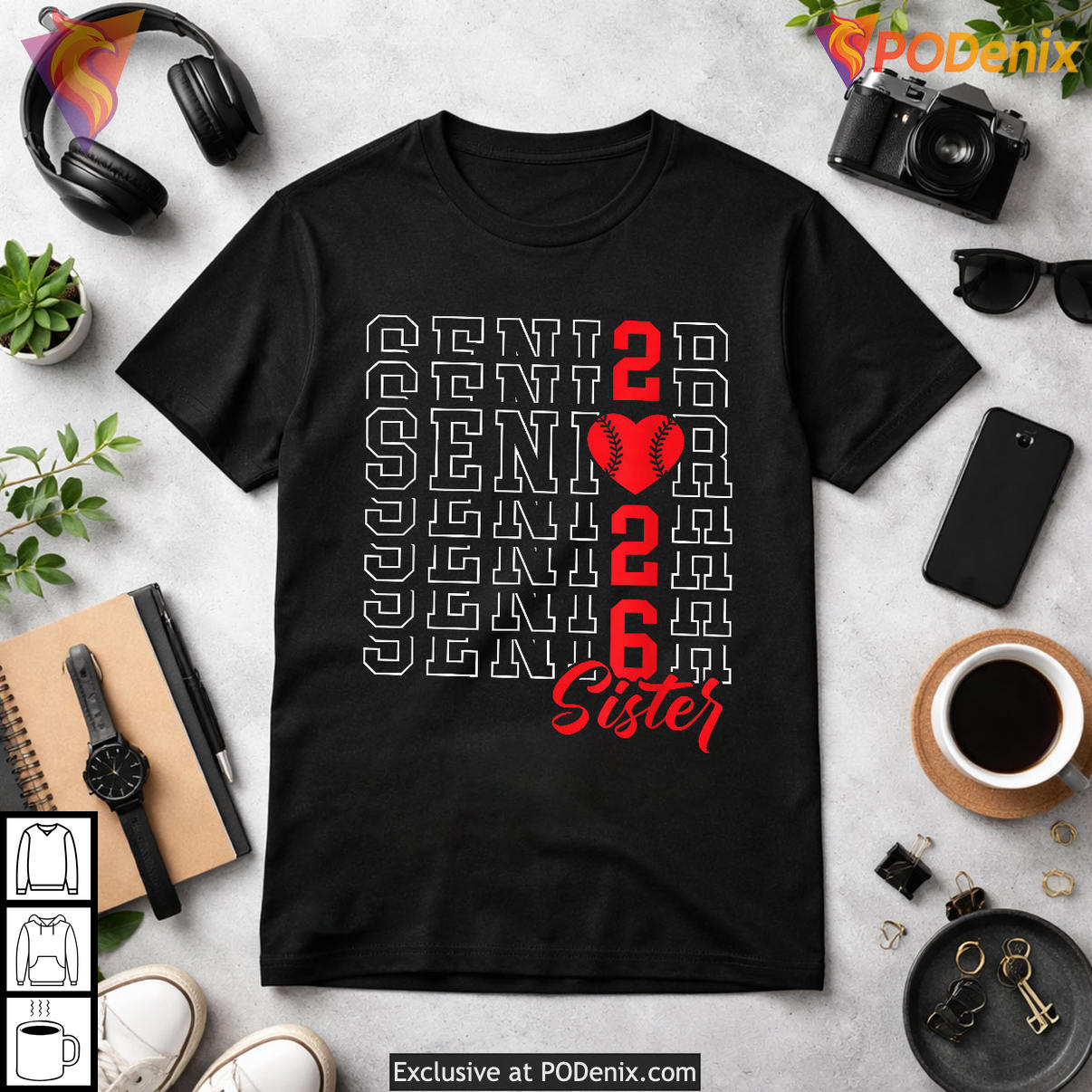 Baseball Senior Sister Graduation Shirt 2026 Class Of Sports Family Fan Apparel