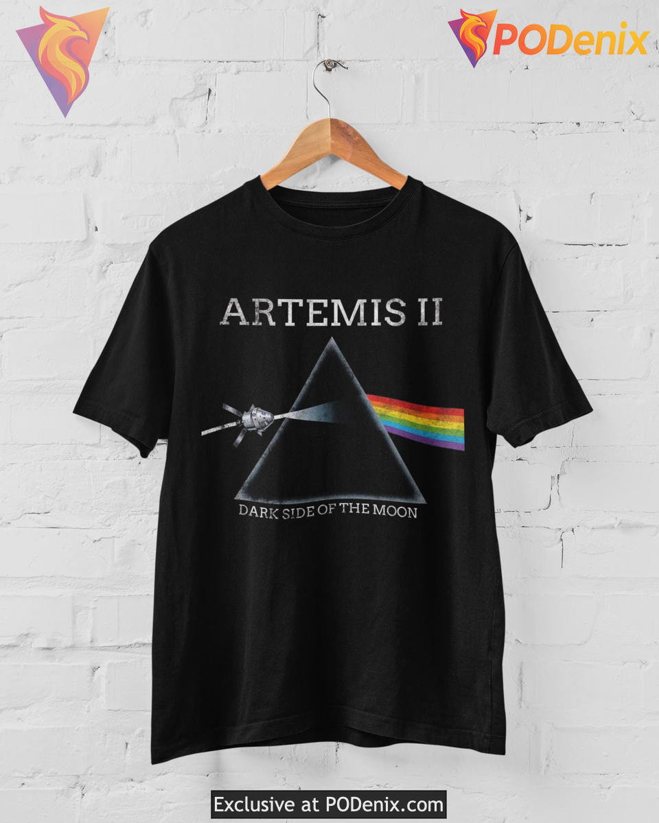 Black Graphic Dark Side Moon Shirt Artemis Space Mission Gift