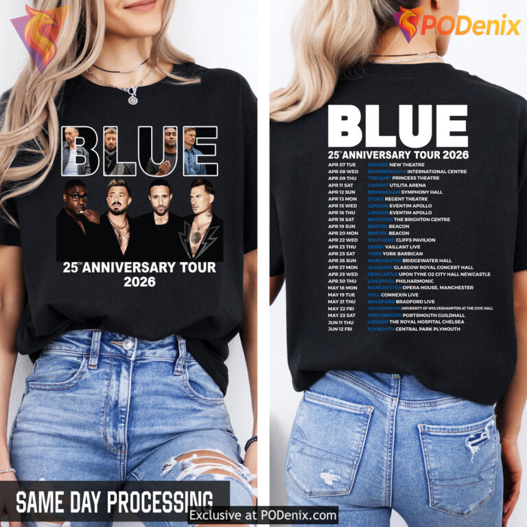 Blue 25th Anniversary Concert Shirt 2026 Music Tour Party Lover Fan Apparel