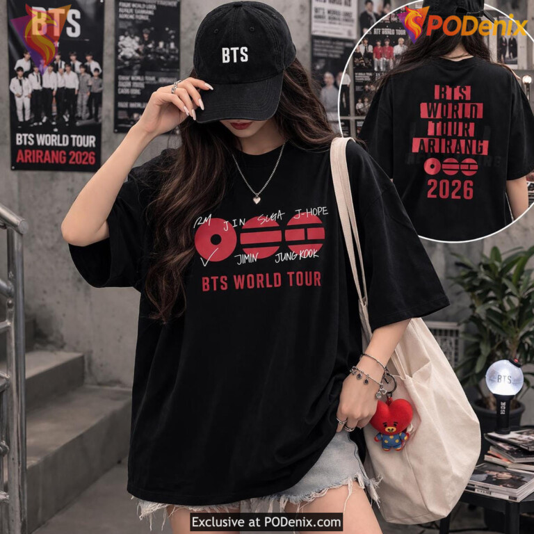 BTS Arirang World Tour Graphic Shirt 2026 Kpop Bangtan Boys Concert Fan Gift