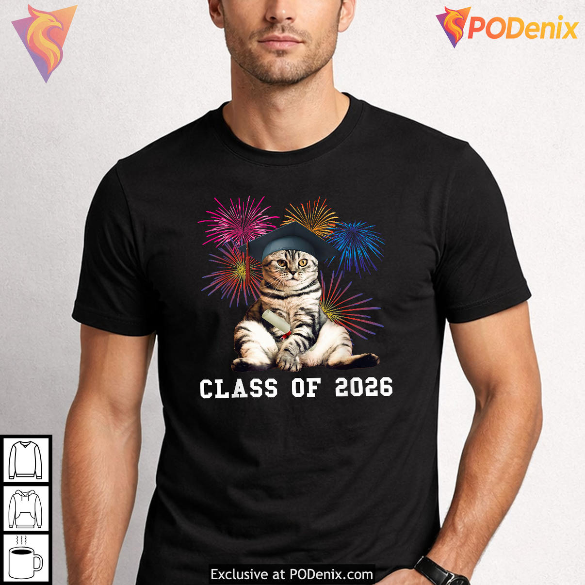 Cat Lover Class Of Graduation Shirt 2026 Funny Senior Graduate Fan Apparel