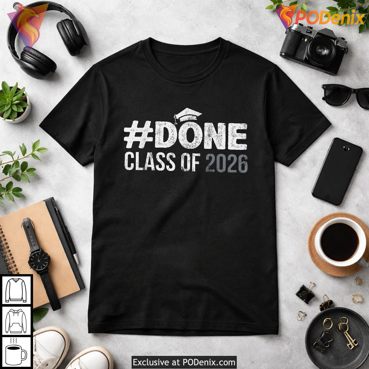 Done Class Of Graduate Shirt 2026 Senior Graduation Grad Funny Fan Apparel