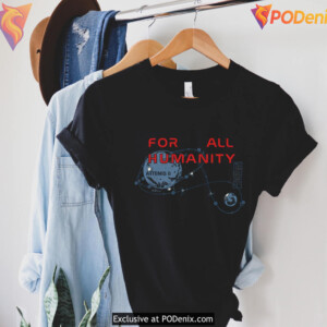 For All Humanity Artemis II Shirt Retro Commemorative Lunar Flyby Gift