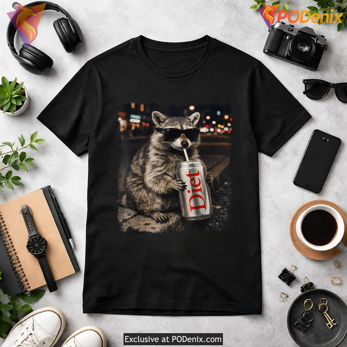 Funny Raccoon Drinking Diet Soda Tshirt 2026 Animal Meme Humor Graphic Apparel Funny Raccoon Drinking Diet Soda Tshirt 2026 Animal Meme Humor Graphic Apparel
