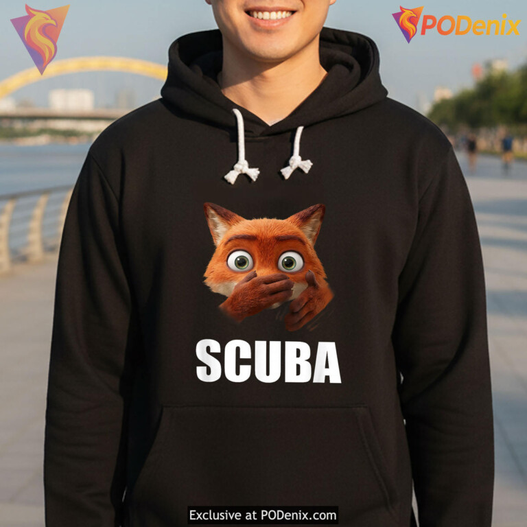 Funny Scuba Dance Meme Fox Shirt 2026 Brainrot Humor Graphic Diver Fan Apparel