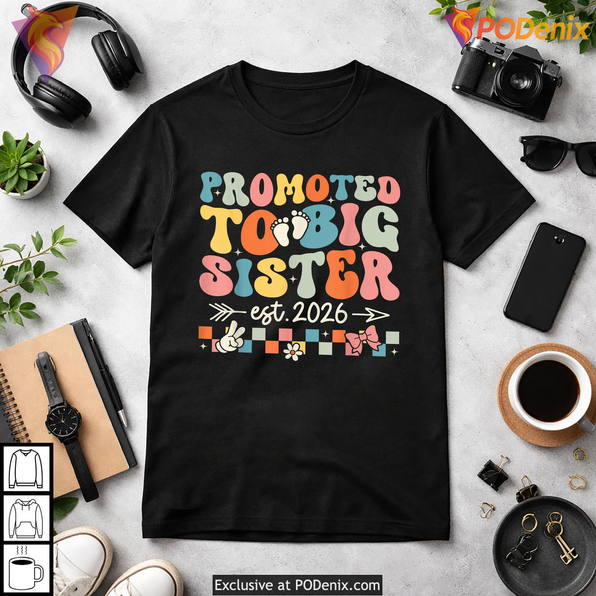 Groovy Promoted To Big Sister Soon Shirt 2026 To Be Sis Girls Fan Apparel Gear