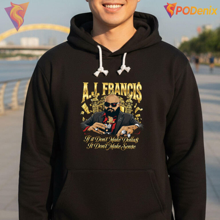 Hip Hop Streetwear Style AJ Francis Top Dolla Shirt Rap Fans Birthday Gift Tee