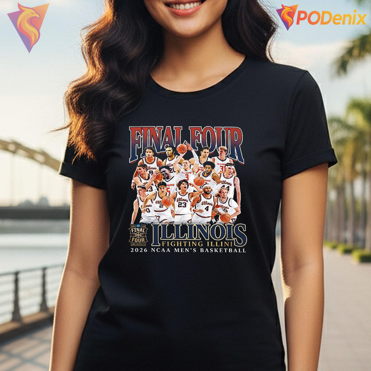 Illinois 2026 Final Four NCAA Men's Basketball T-Shirt for Fans & Alumni as Gift