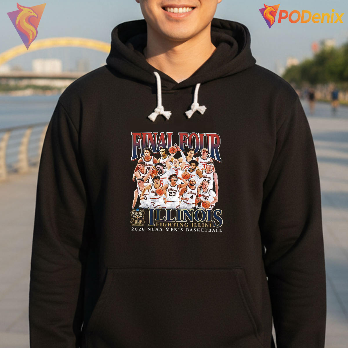 Illinois 2026 Final Four NCAA Men's Basketball Tshirt for Fans & Alumni as Gift Illinois 2026 Final Four NCAA Men's Basketball Tshirt for Fans & Alumni as Gift