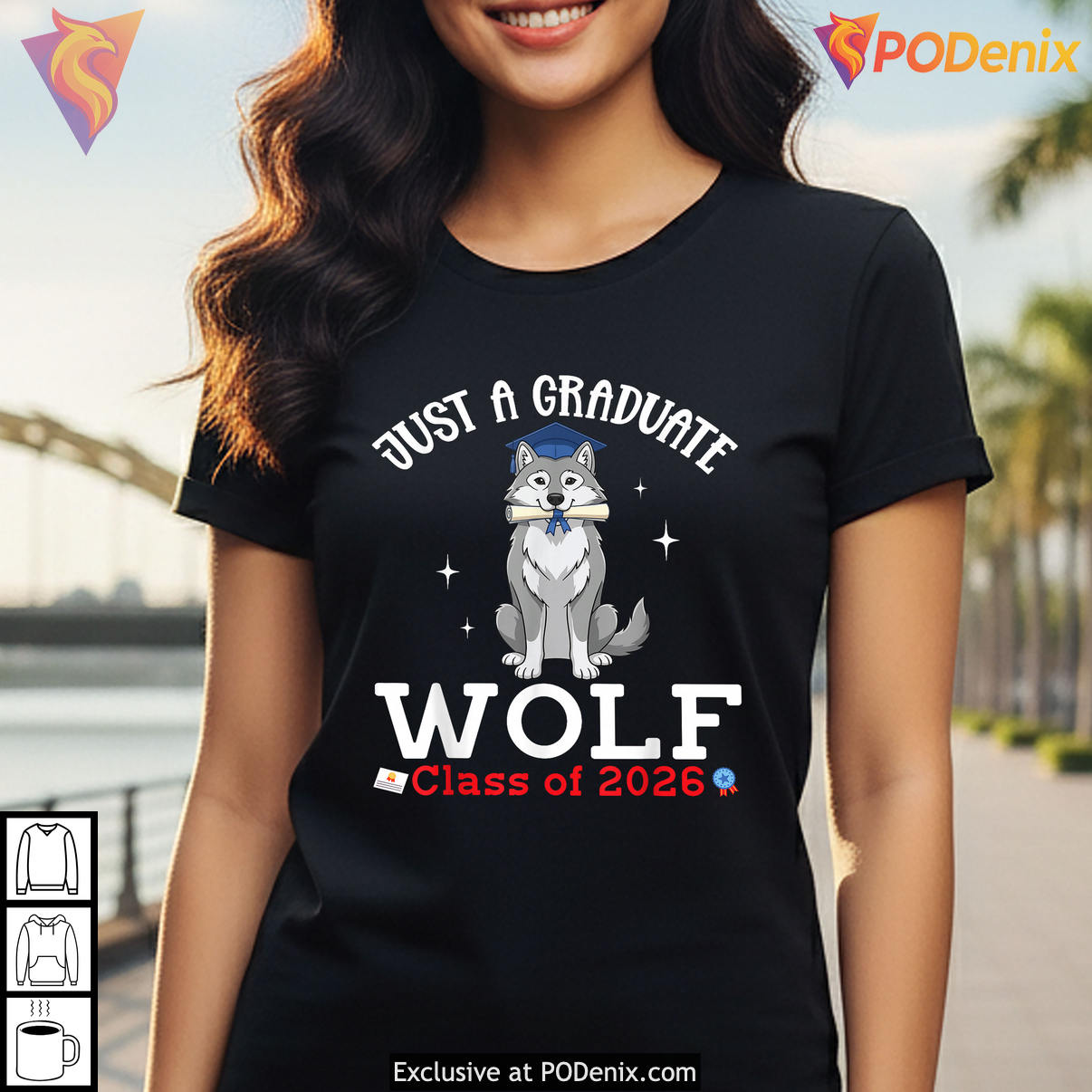Just A Graduate Wolf Class Of Graduation Shirt 2026 Day Senior Funny Fan Gear