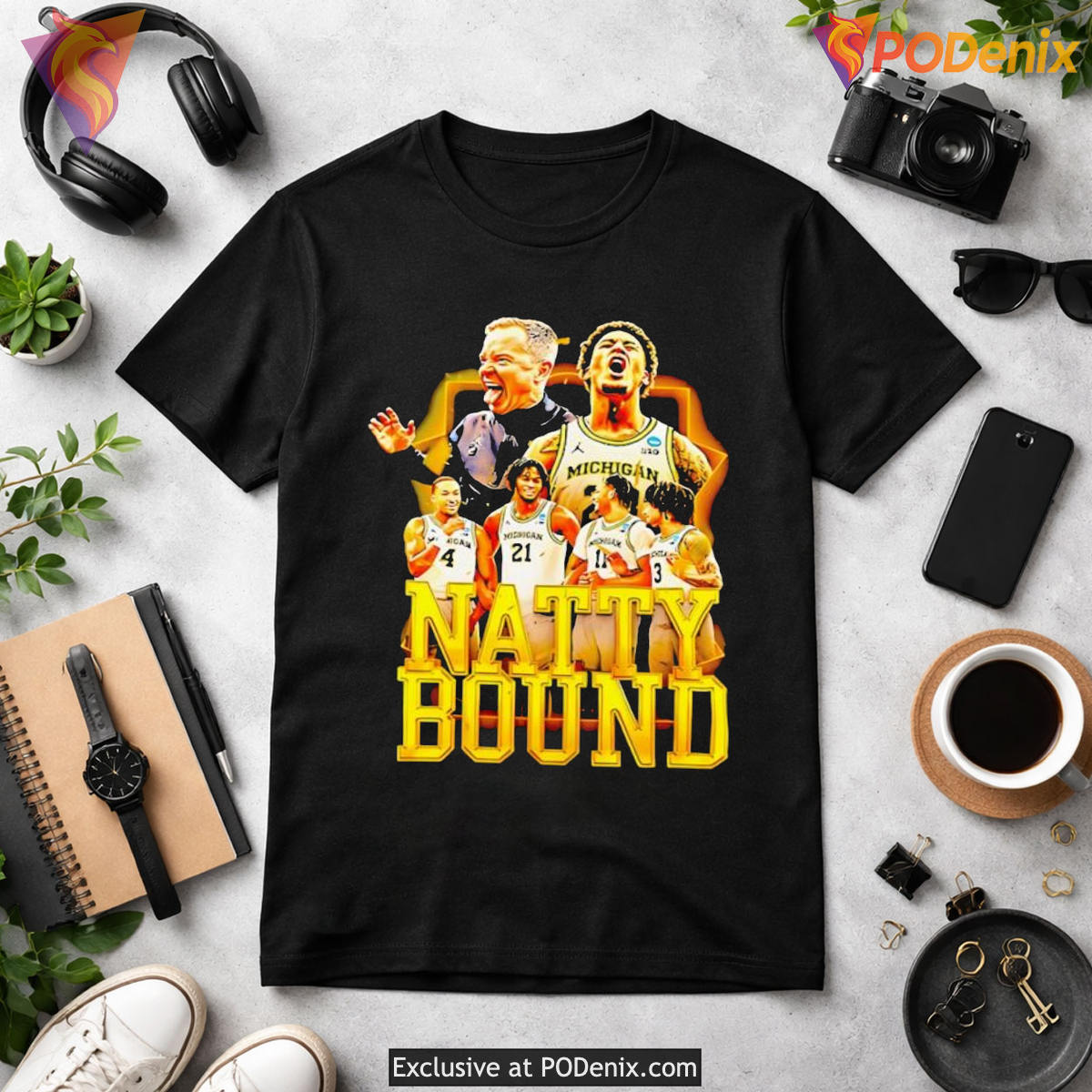 Michigan Wolverines Natty Bound 2026 Basketball Tournament T-Shirt