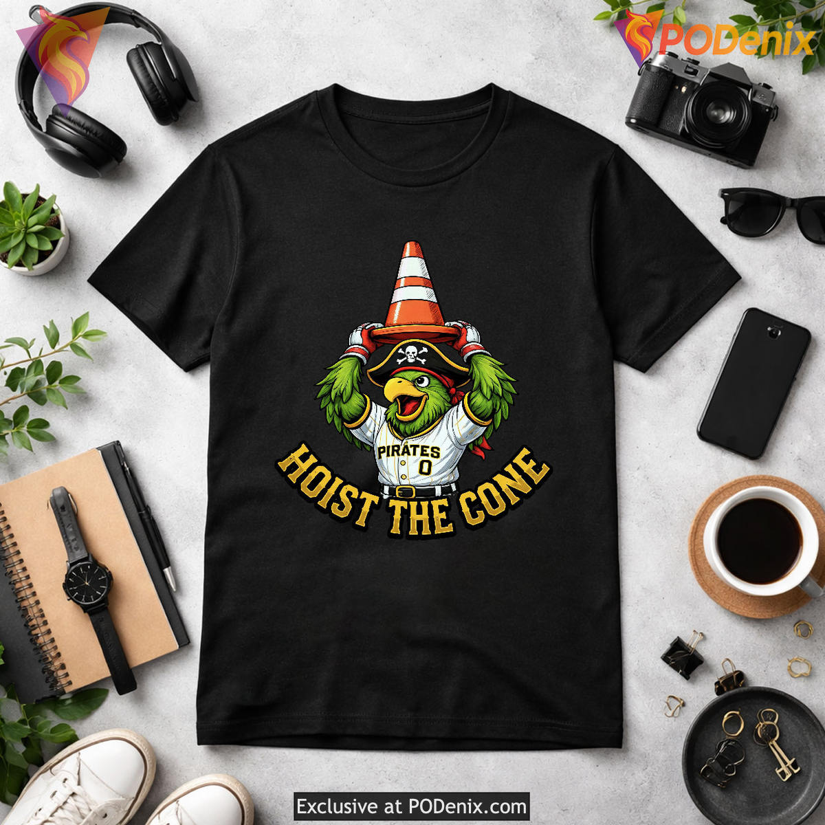 Pirate Parrot Pittsburgh Pirates 2026 MLB Baseball Hoist The Cone Fan Tshirt Pirate Parrot Pittsburgh Pirates 2026 MLB Baseball Hoist The Cone Fan Tshirt