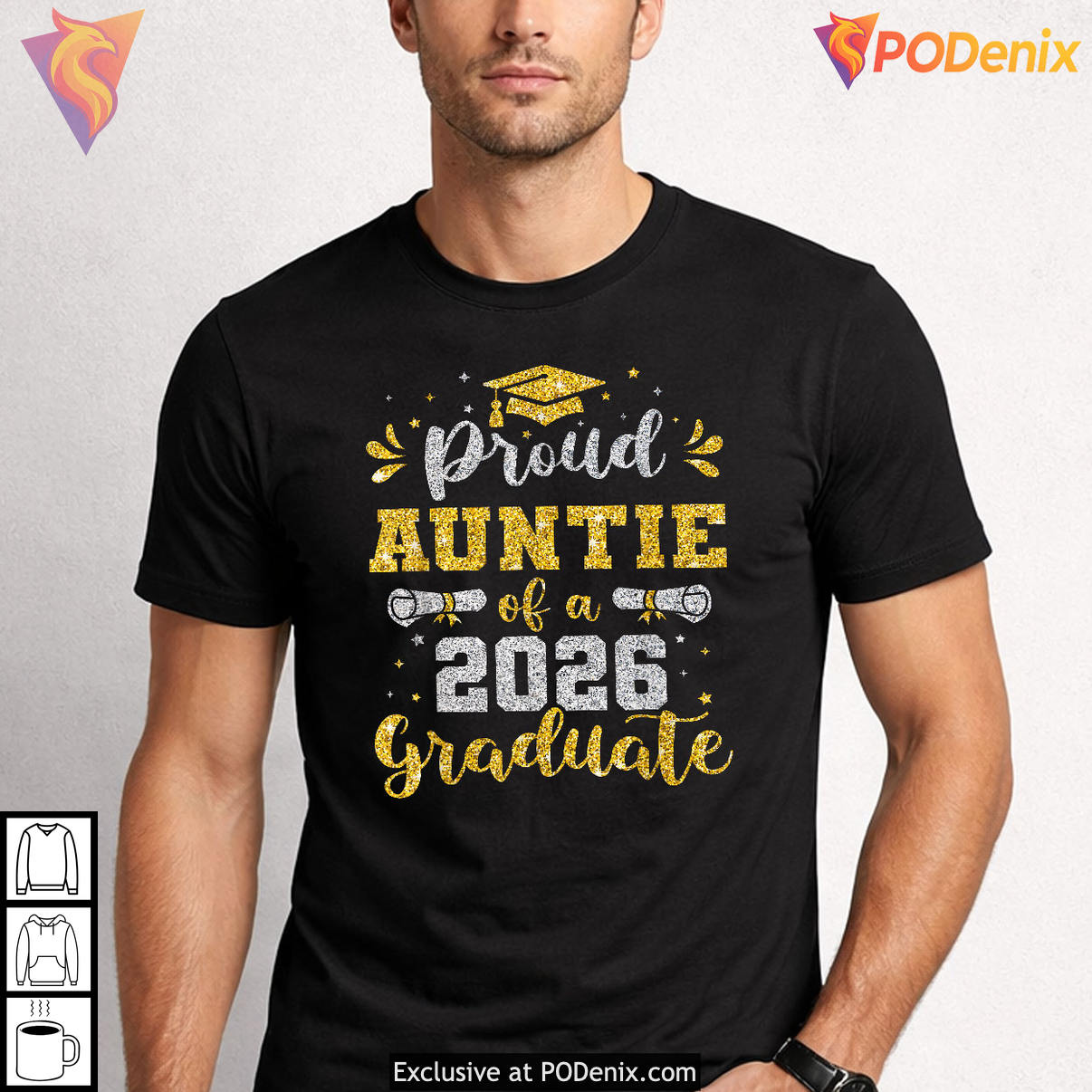 Proud Auntie Class Of Graduate Shirt 2026 Senior Aunt Graduation Fan Apparel