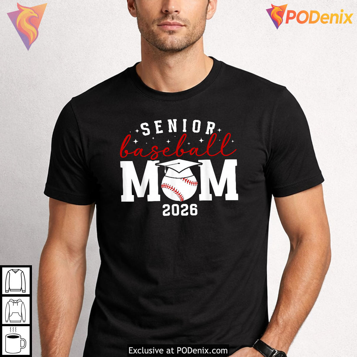 Senior Baseball Player Mama Shirt 2026 Graduation Mom Sports Fan Apparel Gear