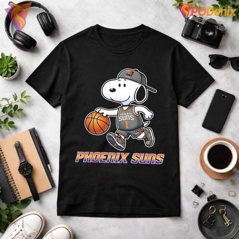Snoopy NBA Fan Gift Snoopy Phoenix Suns Shirt Family Birthday Basketball Tee