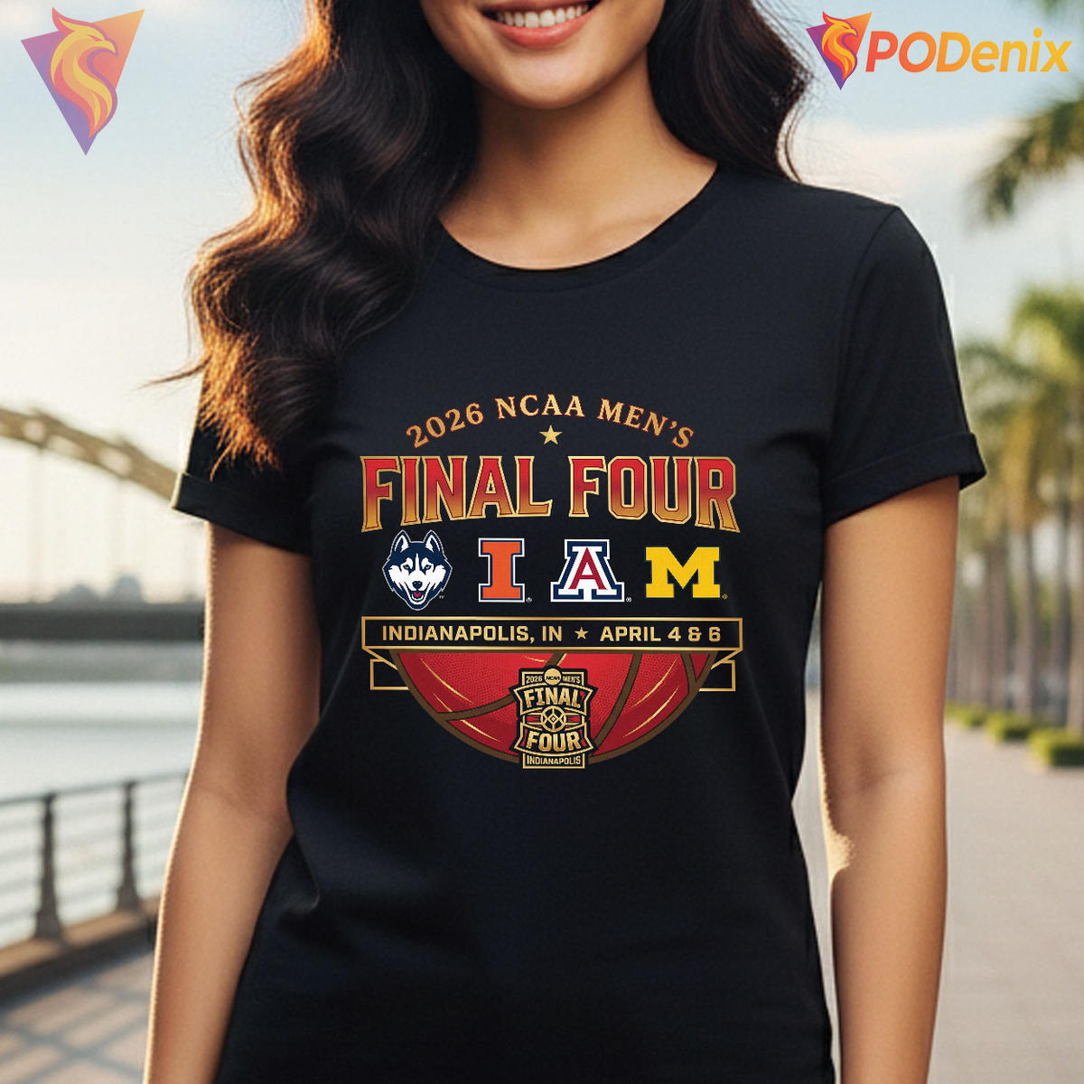 UConn 2026 Final Four NCAA Basketball Fan Tee Indianapolis Souvenir T-Shirt