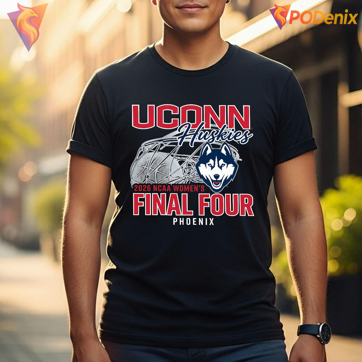 UCONN Huskies 2026 Final Four NCAA Women's Basketball Phoenix T-Shirt for Fans