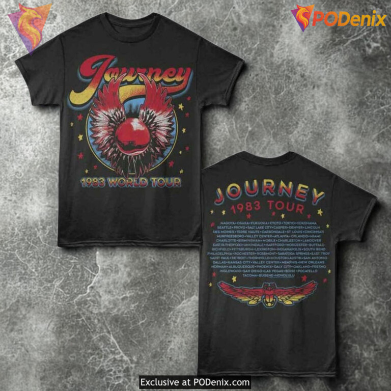 Vintage Journey World Tour Concert Shirt 2026 Retro 80s Rock Distressed Fan