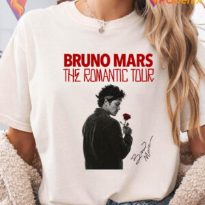 Vintage Style Bruno Mars Shirt 2026 The Romantic Tour Concert Music Fan Lover